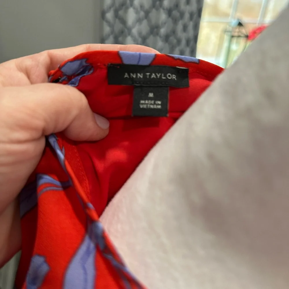 Ann Taylor Red and Blue Floral Dress - Picture 5 of 6